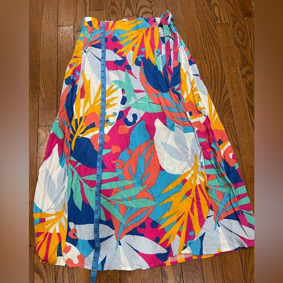 J. Crew Colorful Leaf Print A-Line Skirt - Picture 6 of 8